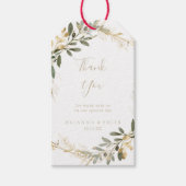 Geometric Gold Greenery Hochzeit im Herbst Vielen  Geschenkanhänger (Vorderseite)