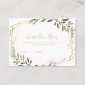 Geometric Gold Greenery schätzt die Anzahl der Gam Visitenkarte (Vorderseite)