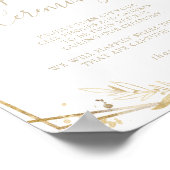 Geometric Gold Greenery Unplugged Ceremony Sign Poster (Ecke)