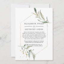 Geometric Gold Greenery Wedding Reduced Guest List