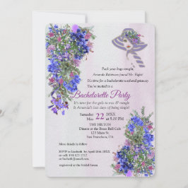 Geometric Gold & Lavenders Junggeselinnen-Abschied Einladung