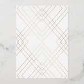 Geometric Gold Leaf Gatsby Calligrafy Wedding Folieneinladung (Rückseite)
