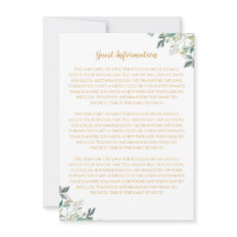 Geometric Gold Leaf Wedding Guest Information Card