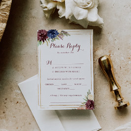 Geometric Gold Modern Wedding Menu UAWG RSVP Karte