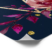 Geometric Gold Red Blue Probe - Empfang Poster (Ecke)