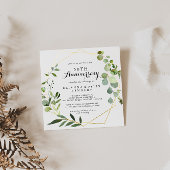 Geometric Gold Tropical 50 Jahre Hochzeit Einladung