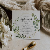Geometric Gold Tropical Bridesmaids Brunch Shower Einladung