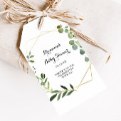 Geometric Gold Tropical Calligraphy Baby Shower Geschenkanhänger