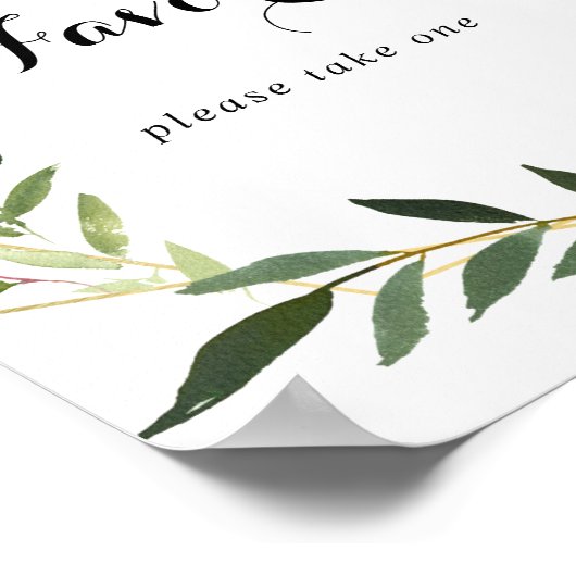 Geometric Gold Tropical Calligraphy Favorits-Zeich Poster (Ecke)