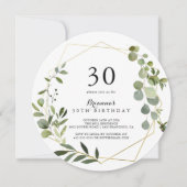 Geometric Gold Tropical Green 30. Geburtstag Party Einladung (Vorderseite)