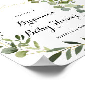 Geometric Gold Tropical Green Baby Dusche Willkomm Poster (Ecke)