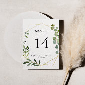 Geometric Gold Tropical Green Calligraphy Wedding Einladung