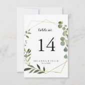 Geometric Gold Tropical Green Calligraphy Wedding Einladung (Rückseite)