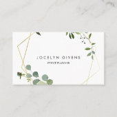 Geometric Gold Tropical Green Visitenkarte (Vorderseite)