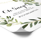 Geometric Gold Tropical Green Wedding Oh Snap Sign Poster (Ecke)