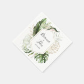Geometric Gold Tropical Greenerenerity Wedding Nap Serviette (Ecke)