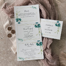 Geometric Gold Tropical Greenerity Wedding