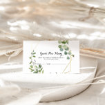 Geometric Gold Tropical Guess Wie viele Game Card Visitenkarte<br><div class="desc">Diese geometrische goldene Tropenkarte schätzt,  wie viele Spielkarten sich für ein Brautparty oder eine Babydusche eignen. Das Design besticht durch handbemalte grüne Blätter,  die einen goldenen geometrischen Rahmen schmücken.</div>