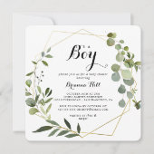 Geometric Gold Tropical ist eine Baby-Dusche Einladung (Vorderseite)