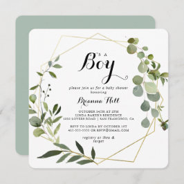 Geometric Gold Tropical ist eine Baby-Dusche Einladung