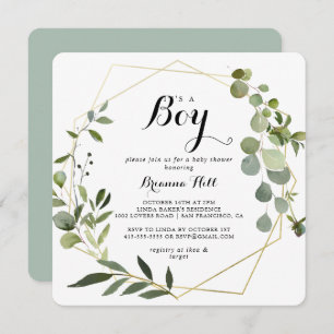 Geometric Gold Tropical ist eine Baby-Dusche Einladung