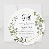 Geometric Gold Tropical ist eine Girl Baby Dusche Einladung (Vorderseite)