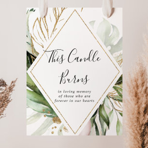 Geometric Gold Tropical This Candle Burns Schild