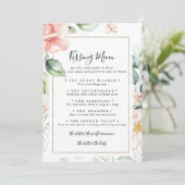 Geometric Gold Wedding Kissing Menu Game Card (Stehend Vorderseite)