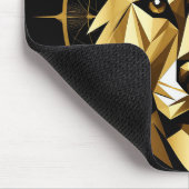 Geometric Golden Wolf Illustration Mousepad (Ecke)
