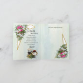 Geometric Goldglitter Flower Bouquet Couple Shower Einladung (Innenseite)