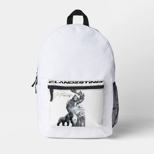 “Geometric Gorilla Jungle Backpack Bedruckter Rucksack (Vorderseite)