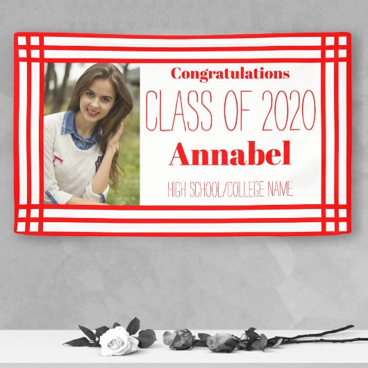 Geometric Grad, rot und weiß, ein Foto Banner