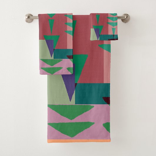  Geometric Graphic Motif Modern Trend  Badhandtuch Set