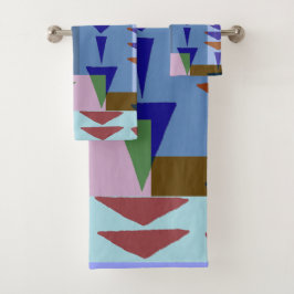 Geometric Graphic Motif Modern Trend  Badhandtuch Set