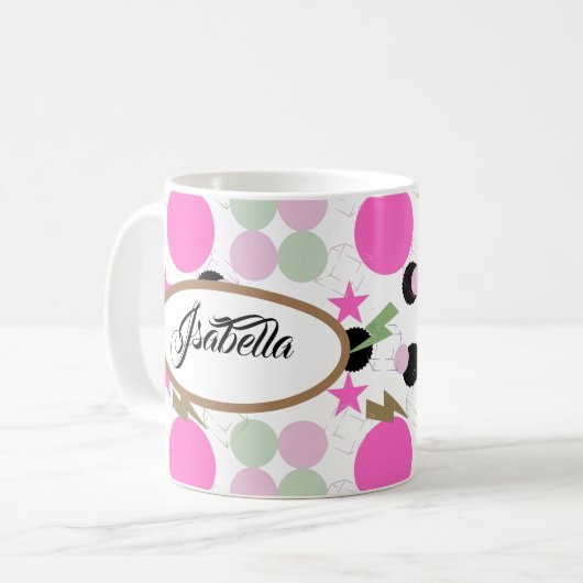 Geometric graphic power girl kaffeetasse (Vorderseite Links)