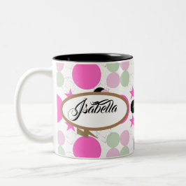 Geometric graphic power girl zweifarbige tasse
