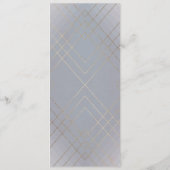 Geometric Gray Deko Gold Gatsby Wedding Menükarte (Rückseite)