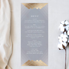 Geometric Gray Deko Gold Gatsby Wedding Menükarte