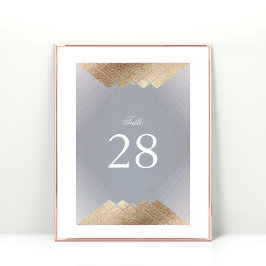 Geometric Gray Deko Gold Gatsby Wedding Tischnummer