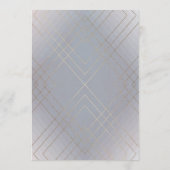 Geometric Gray Gatsby Calligraphy Wedding Einladung (Rückseite)