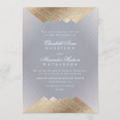 Geometric Gray Gatsby Calligraphy Wedding Einladung (Vorderseite)