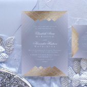 Geometric Gray Gatsby Calligraphy Wedding Einladung