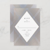 Geometric Gray Gatsby Wedding RSVP (Vorne/Hinten)