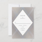 Geometric Gray Gatsby Wedding RSVP Karte (Vorderseite)