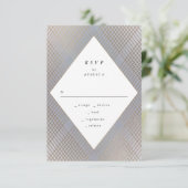 Geometric Gray Gatsby Wedding RSVP Karte (Stehend Vorderseite)
