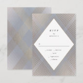Geometric Gray Gatsby Wedding RSVP Karte (Vorne/Hinten)