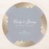Geometric Gray Gatsby Wedding Table Untersetzer (Vorderseite)