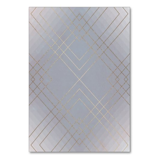 Geometric Gray Gatsby Wedding Tischnummern (Rückseite)