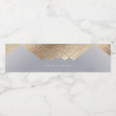 Geometric Gray Gatsby Wedding Wasserflaschenetikett (Einzelnes Label)