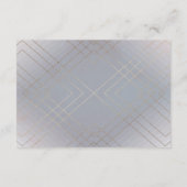 Geometric Gray Gold Gatsby Wedding Enclosure Card RSVP Karte (Rückseite)